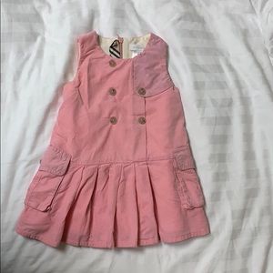 AUTH Burberry pinafore pink corduroy dress 12M 2T
